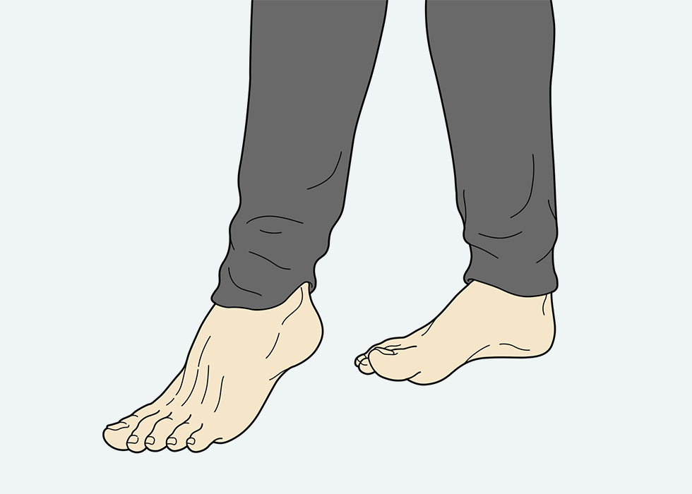 Person moving their front foot so only the toes touch the floor.