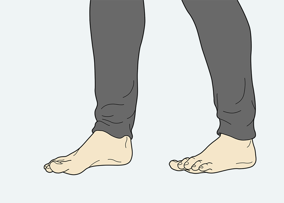 Person swapping legs and feet.