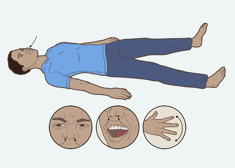 Person lying on the floor doing multiple exercises.