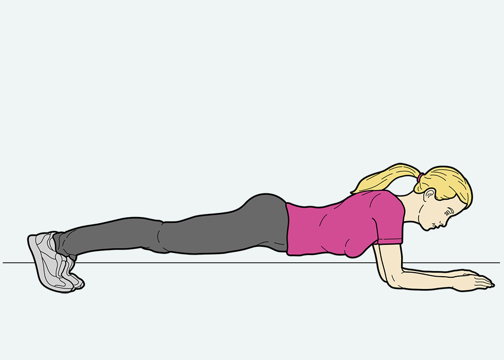 Person in a plank position.