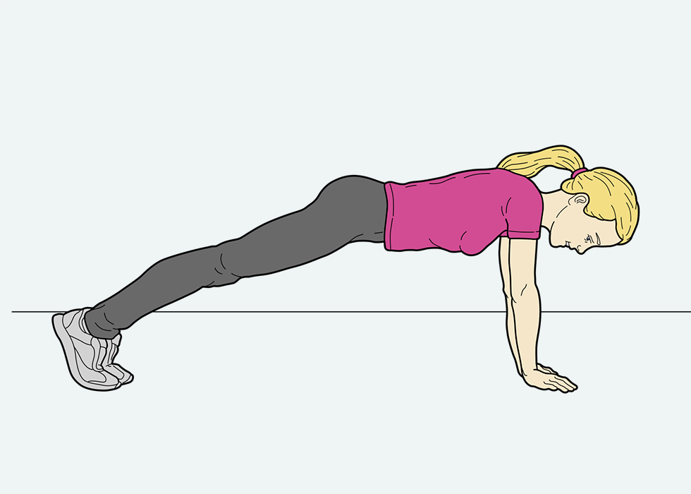 Person in a plank position.