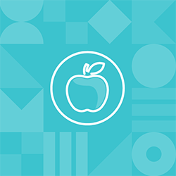 A blue apple icon